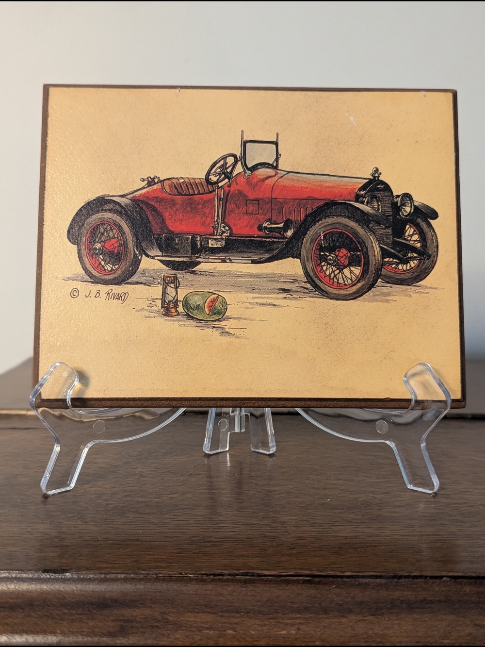 J.B. Rivard Classic Car Wood Plaques - Set of 4 Wall Art Decor